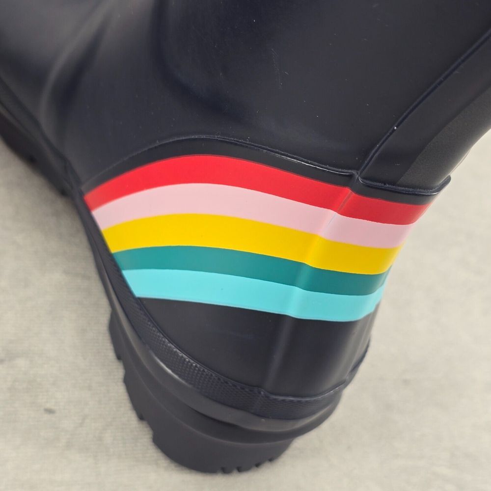 New Joules Rain Boots Mid Calf Molly Welly Blue Navy Rainbow Size US:‎ 5 UK: 3 - Picture 9 of 13
